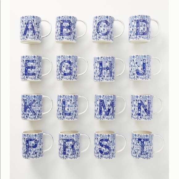 Anthropologie Folksong Monogram Mug  W - Picture 2 of 2